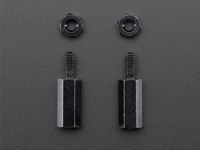 Brass M2.5 Standoffs for Pi HATs - Black Plated - Pack of 2