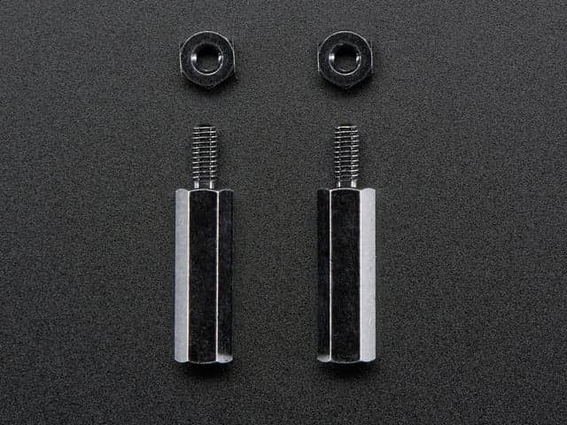 Brass M2.5 Standoffs 16mm tall - Black Plated - Pack of 2