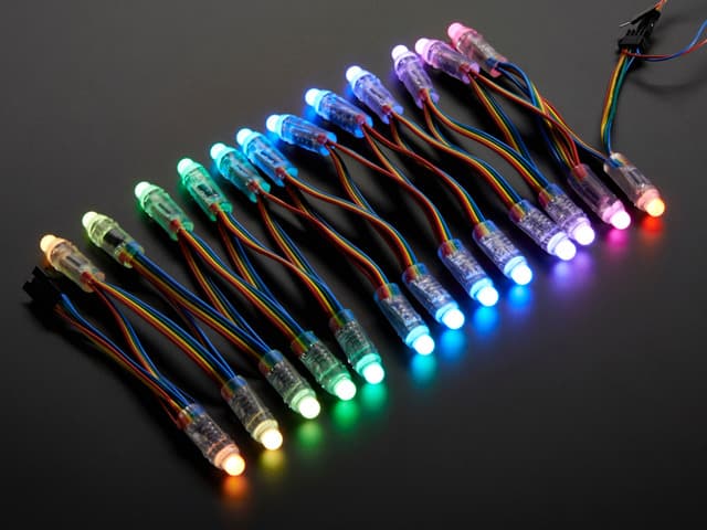12mm Diffused Thin Digital RGB LED Pixels (Strand of 25)
