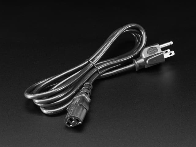 Power Cord Cable w/ 3 Conductor PC Power Connector Socket
