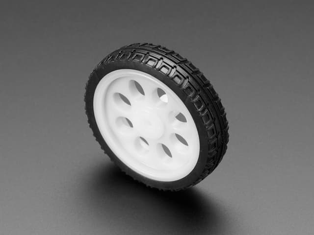 Thin White Wheel for TT DC Gearbox Motors - 65mm Diameter