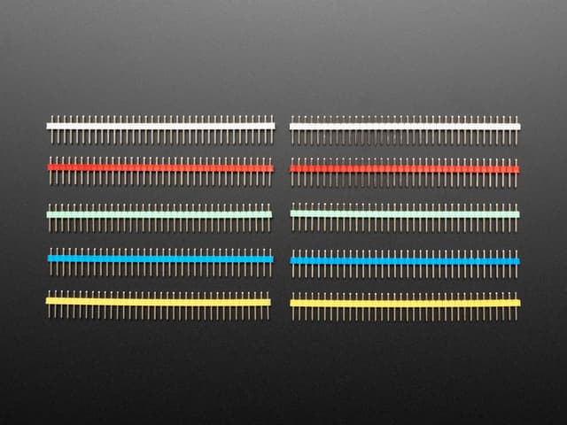 Break-away 0.1" 36-pin strip male header - Rainbow Combo 10 Pack