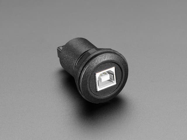 USB B Jack to USB A Jack Round Panel Mount Adapter