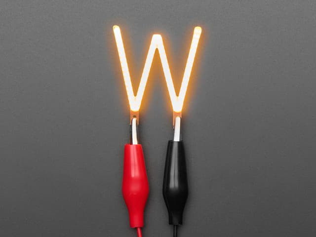 Alphabet LED Filament - Warm White Letter "W"