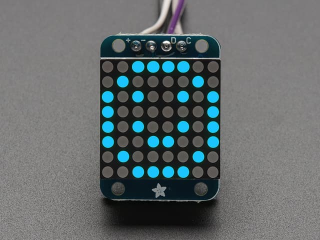 Adafruit Mini 8x8 LED Matrix w/I2C Backpack - Blue