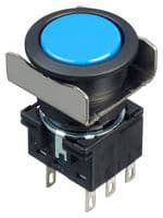 IDEC - LB6B-M1T6S - Commutateur bouton-poussoir industriel, Silhouette affleurante, LB Series, 18.2 mm, DPDT, Momentané