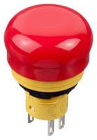 IDEC - AB6E-3BV02PTRH - Commutateur d'arrêt d'urgence, DPST-NC, Push-Pull, Connexion rapide, A souder, 5 A, 125 V