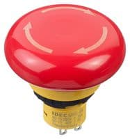 IDEC - AB6E-4BV02PRM - Commutateur d'arrêt d'urgence, DPST-NC, Push-Pull, Connexion rapide, A souder, 5 A, 125 V