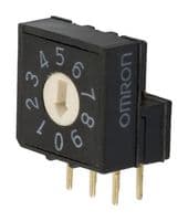 OMRON / PARTNER STOCK - A6RV-102RF - Commutateur codé rotatif, IP60, A6RV Series, Traversant, 10 Positions, 24 VDC, BCD, 25 mA