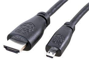 RASPBERRY-PI - T7733AX - Accessoire Raspberry Pi, Câble HDMI Raspberry Pi 4 modèle B, Micro HDMI vers HDMI, 2m, Noir
