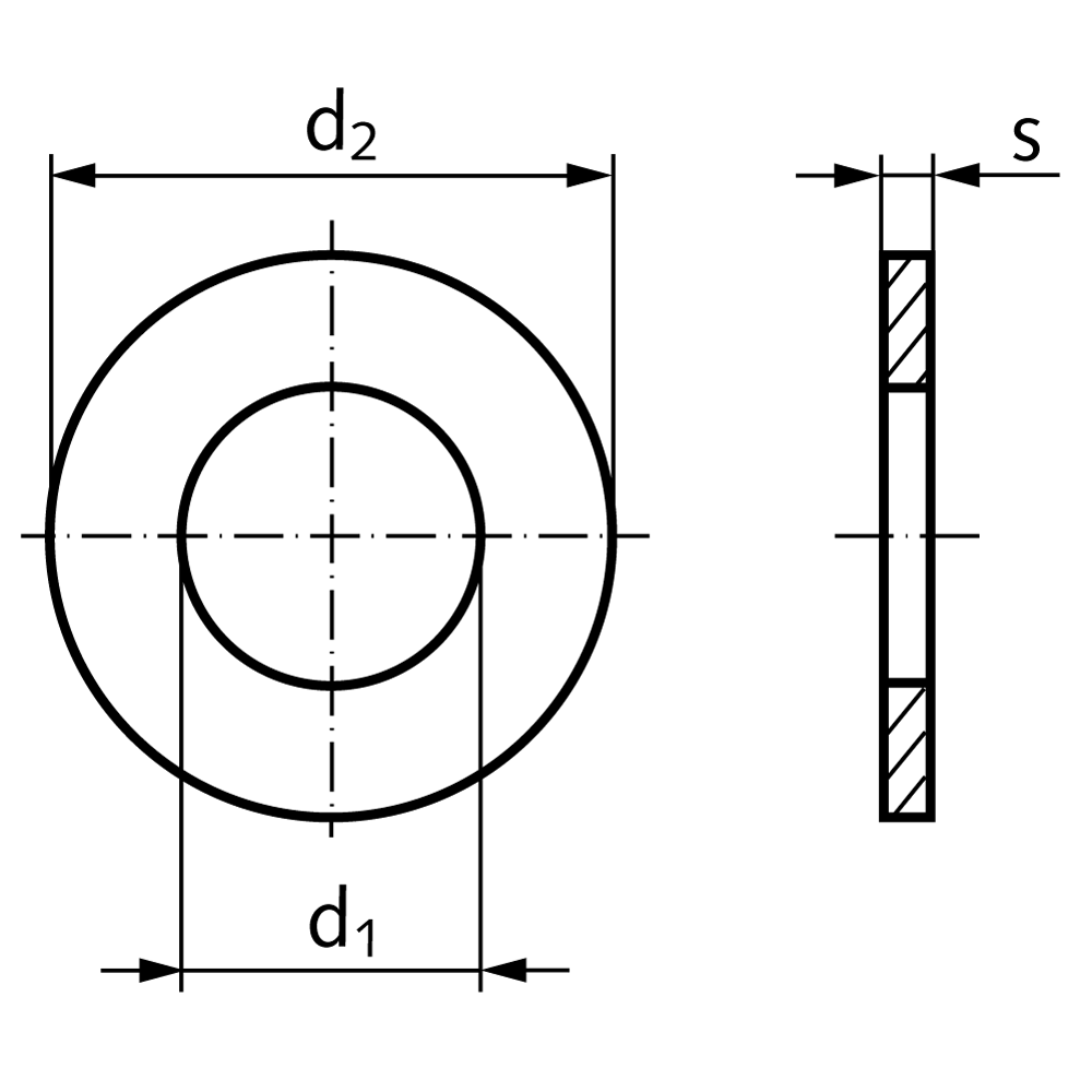 Washer DIN EN ISO 7089 (DIN 125 A) for M20 (21,0×37,0x3,0mm) material steel zinc plated