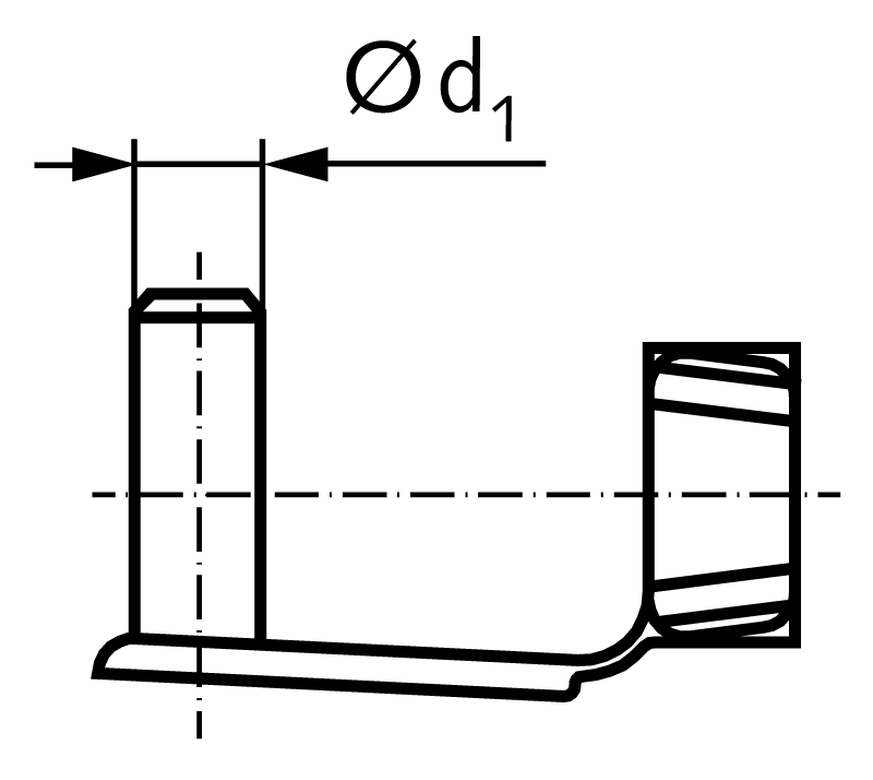 ES-bolt for Clevis DIN 71752 size 4 x 16 steel zinc-plated