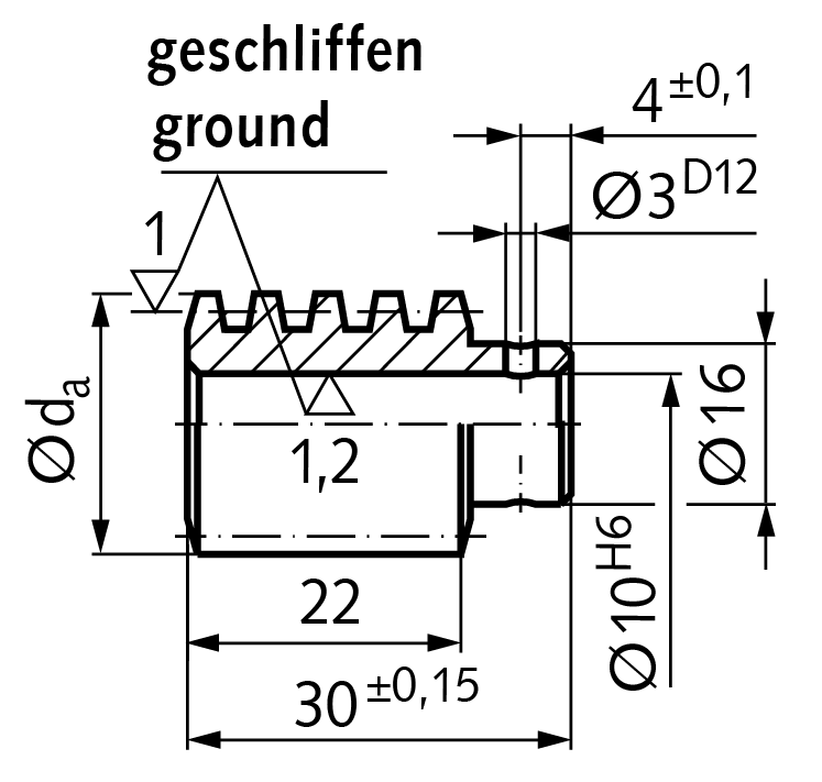 Precision worm centre distance 25mm i=5