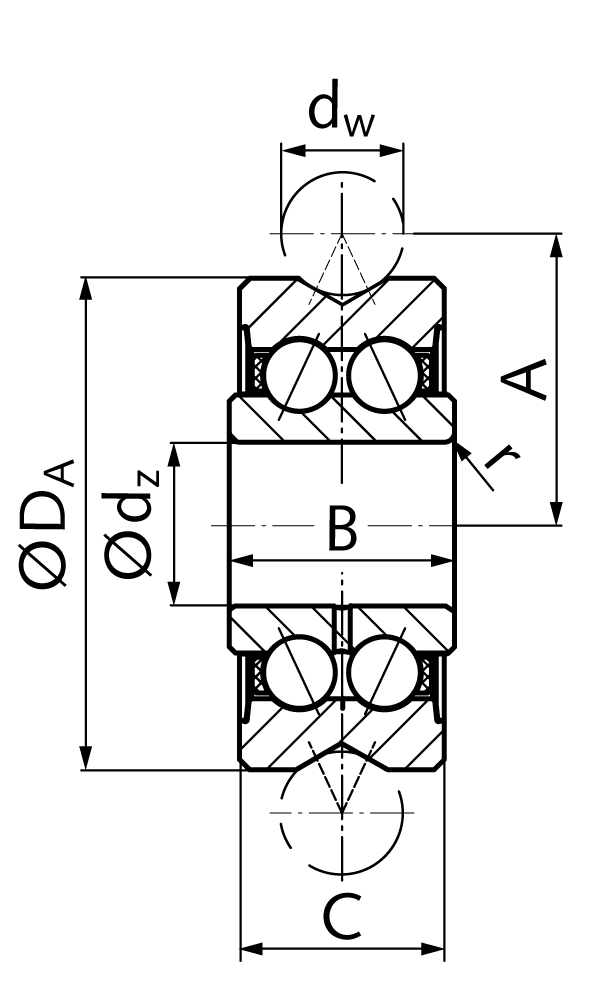 Track roller LFR50/5-6-2Z dw 6mm inner diameter 5mm outer diameter 17mm
