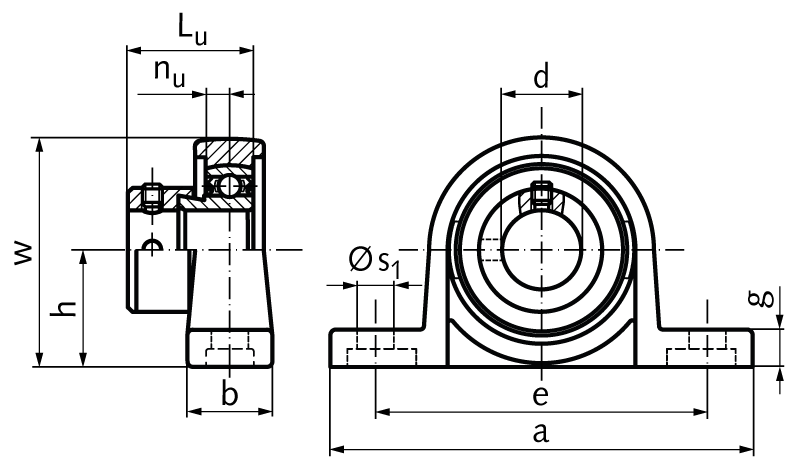 Ball pillow block bearing UP 000 bore 10mm with eccentric ring material zinc die cast