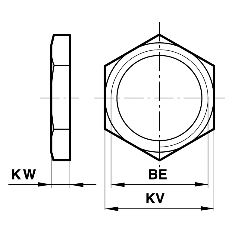 Nose nut mounting M12x1,25 for cylinder diameter 10mm