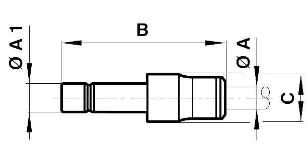 Reducer connector pin outer diameter 6mm, tube outer diameter 4mm