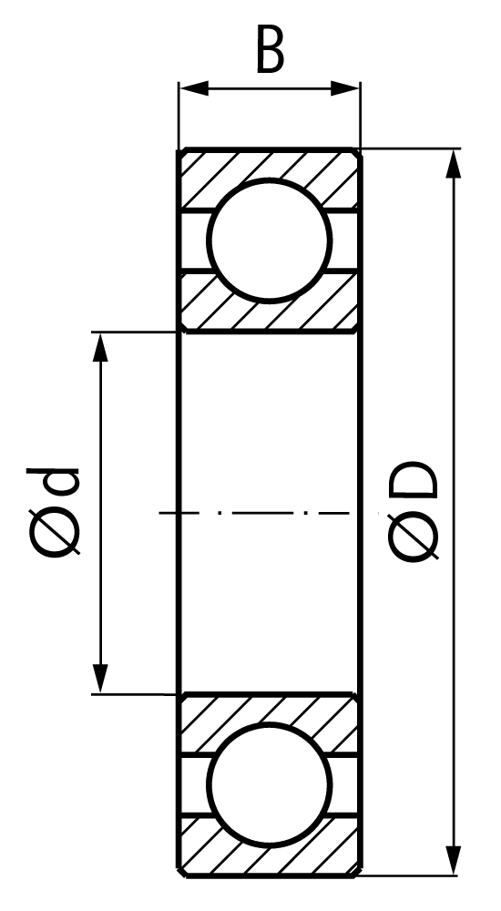 MAEDLER deep groove ball bearing single row inner diameter 6mm outer diameter 19mm width 6mm shielded on both sides