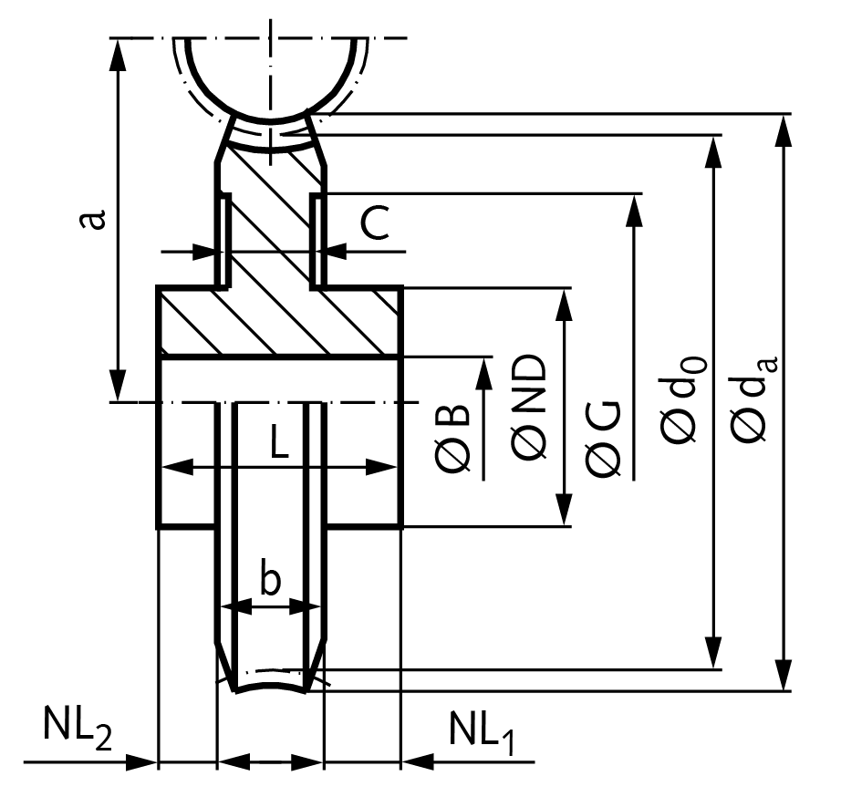 Worm wheel made of cast iron GG25 module 4 65 teeth single-thread right hand