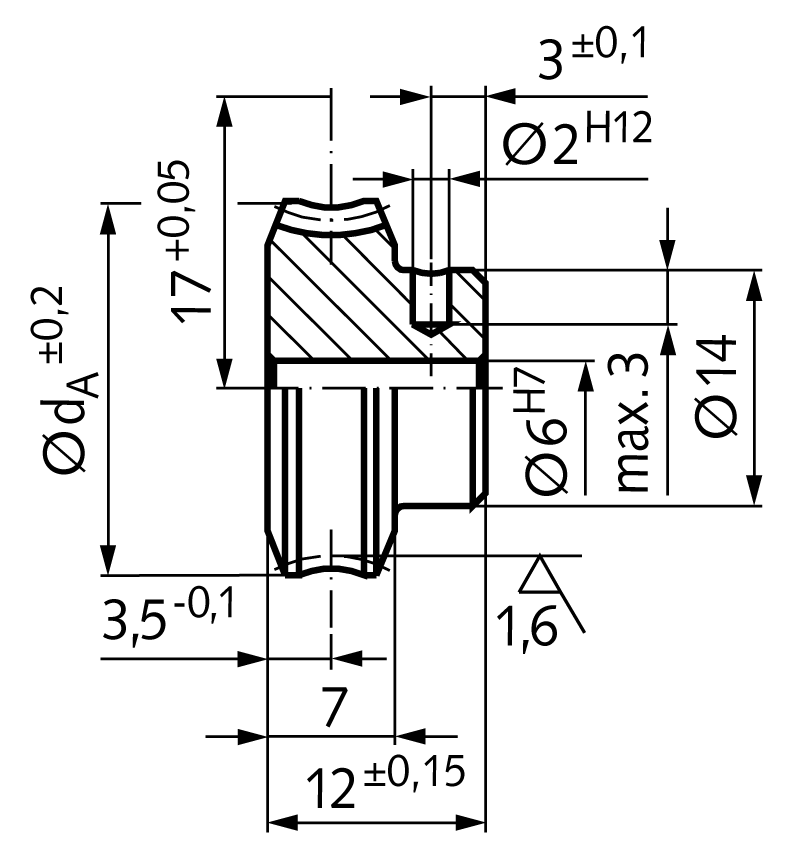 Precision worm wheel centre distance 17mm i=30 30 teeth