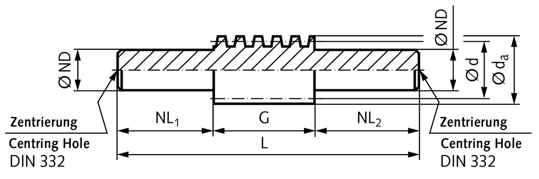 Worm shaft made of steel 11SMn30+C module 0.5 single-thread right hand