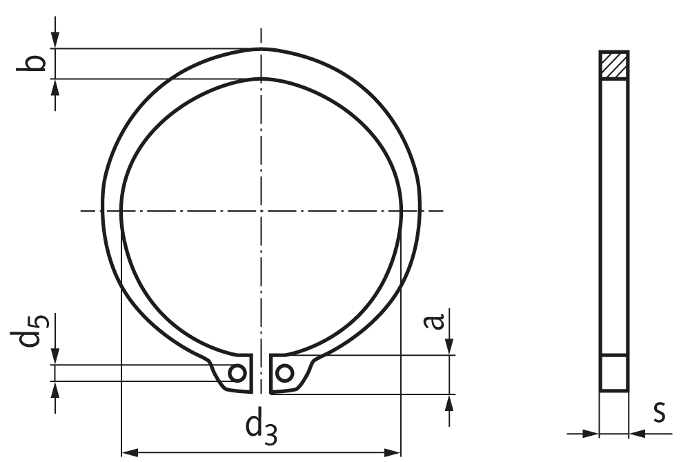 Retaining ring DIN 471 7mm spr. steel