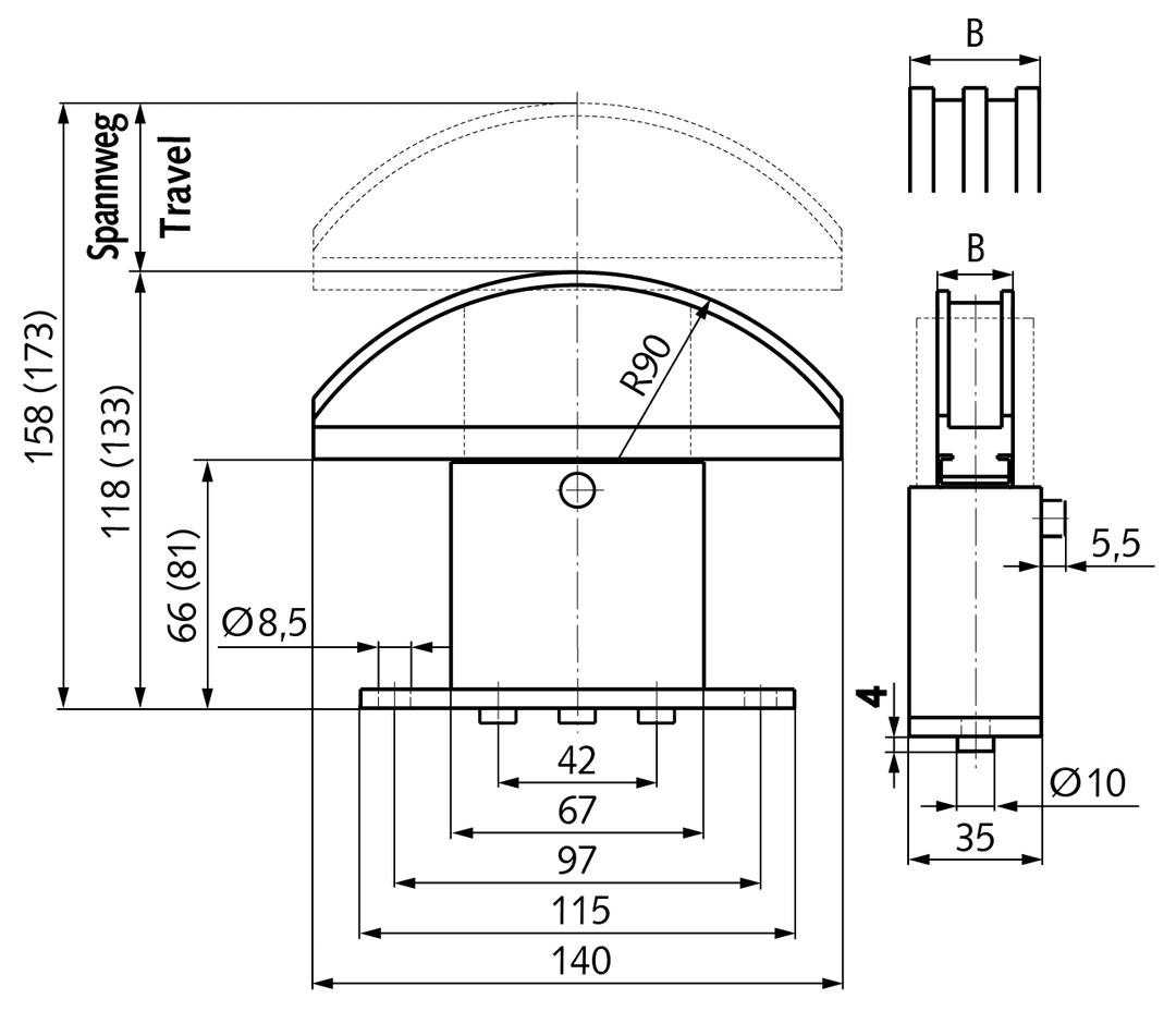 Chain tensioner SPANN-BOX® size 1 short low tensioning force up to 06 B-1