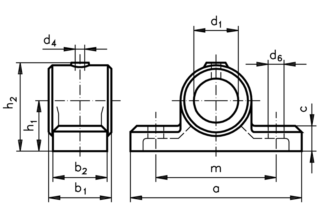 Light-duty pillow block bearing HM bore 35mm D9 material grey cast iron
