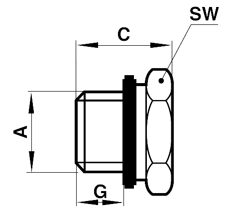 Plug with sealing ring thread G1/8A