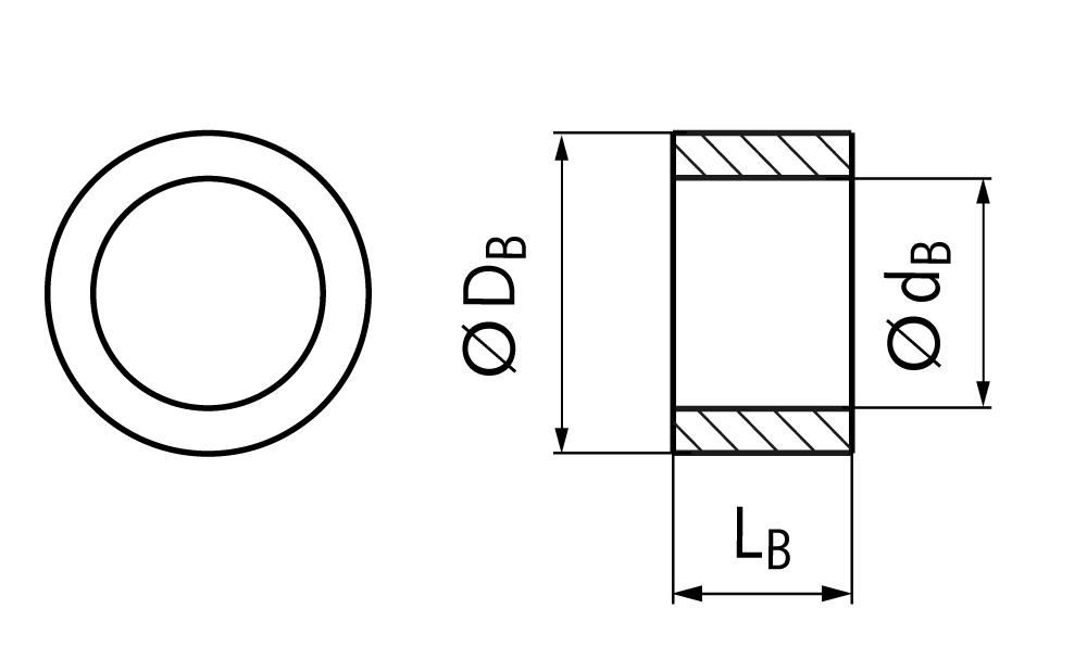 distance bush TS steel zinc plated inner diameter 5mm outer diameter 10mm length 5mm