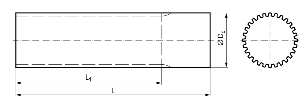 timing bar T5 65 teeth length 160mm material aluminium