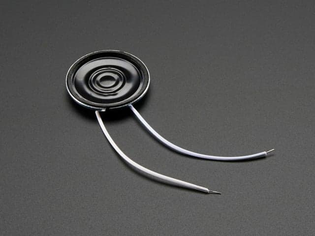 Mini Metal Speaker w/ Wires - 8 ohm 0.5W