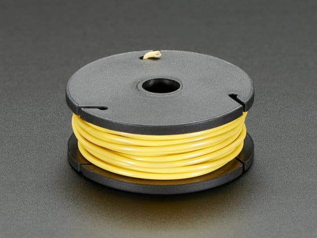 Solid-Core Wire Spool - 25ft - 22AWG - Yellow