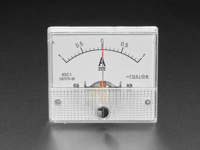 Small -1 Amp to +1 Amp DC Current Analog Panel Meter