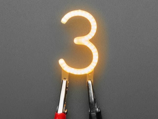 Number LED Filament - Warm White "3"