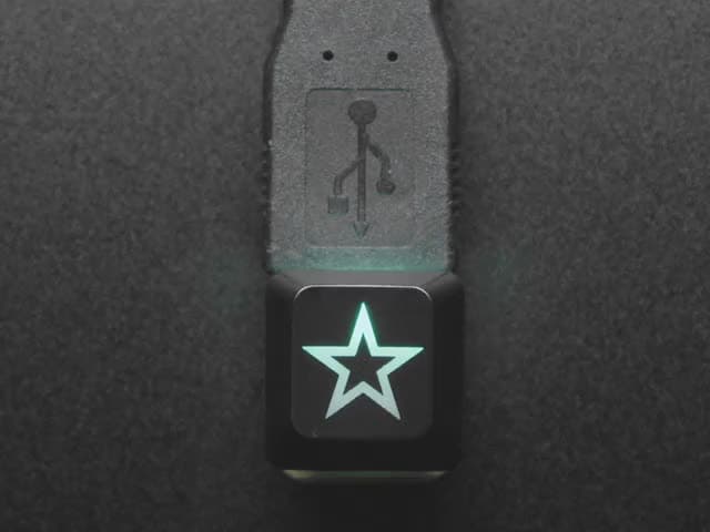Etched Glow-Through Keycap - Zener ESP Star Design