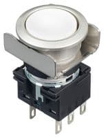 IDEC - LB6MB-M1T6W - Commutateur bouton-poussoir industriel, Silhouette affleurante, LB Series, 18.2 mm, DPDT, Momentané