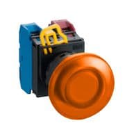 IDEC - YW1L-A4E10QM3A - Commutateur bouton-poussoir industriel, YW Series, 22.3 mm, SPST-NO, Maintenu, Poussoir, Ambre