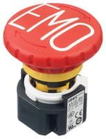 IDEC - XA1E-BV413RH-EMO - Commutateur d'arrêt d'urgence, 3PST-NC, SPST-NO, Push-Pull, Connexion rapide, A souder, 3 A