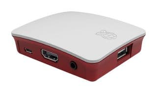 RASPBERRY-PI - RASPBERRY PI3A+ CASE - Boîtier pour carte de développement, Coffret officiel Raspberry Pi 3 modèle A+ Plastique Rouge/Blanc