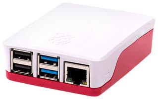 RASPBERRY-PI - PI4B_CASE_RED/WHITE - Accessoire Raspberry Pi, Coffret officiel Raspberry Pi 4 Modèle B, Plastique, Rouge/Blanc