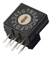 OMRON / PARTNER STOCK - A6RV-161RF - Commutateur codé rotatif, A6RV Series, Traversant, 16 Positions, 24 VDC, Hexadécimale, 25 mA