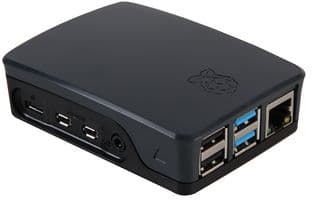 RASPBERRY-PI - PI4B_CASE_BLK/GRY - Boîtier , Raspberry Pi 4 Modèle B, ABS, Noir/Gris, 96mm x 70mm x 30mm (LxPxH)