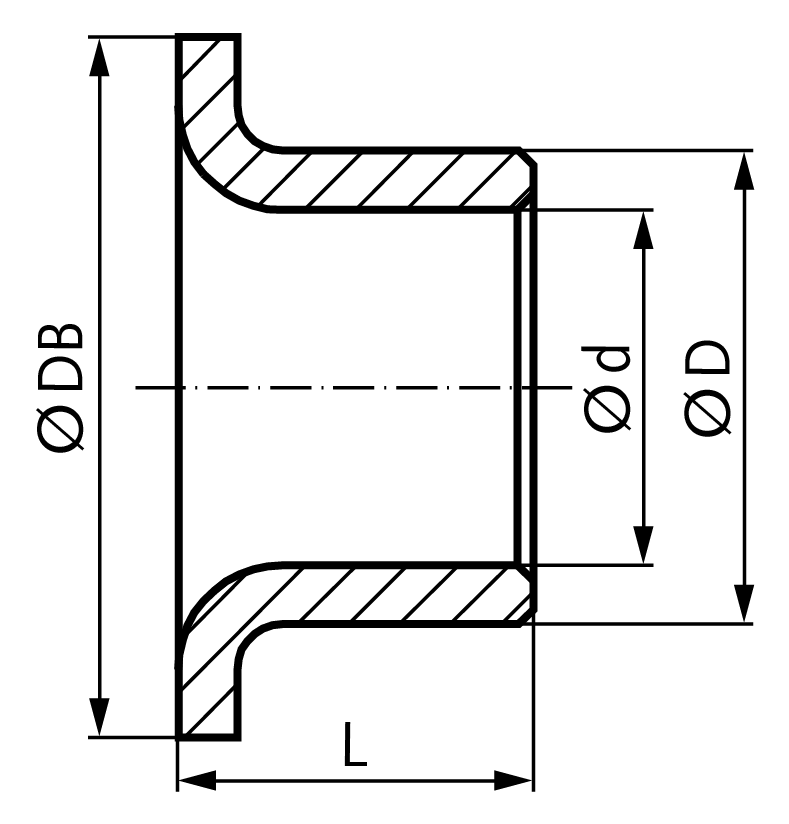 Flanged bush slotted version 10 x 12 / 18 x 12 mm