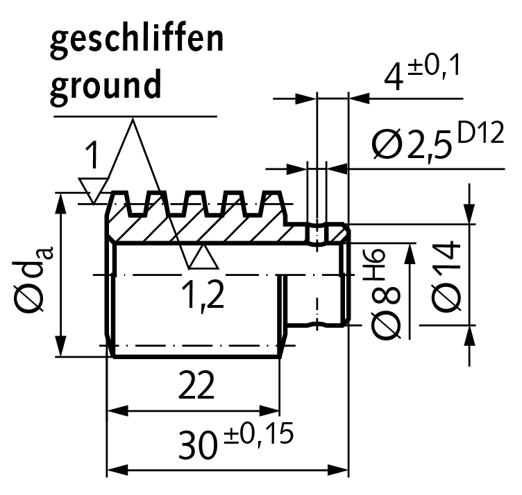 Precision worm centre distance 31mm i=2.5