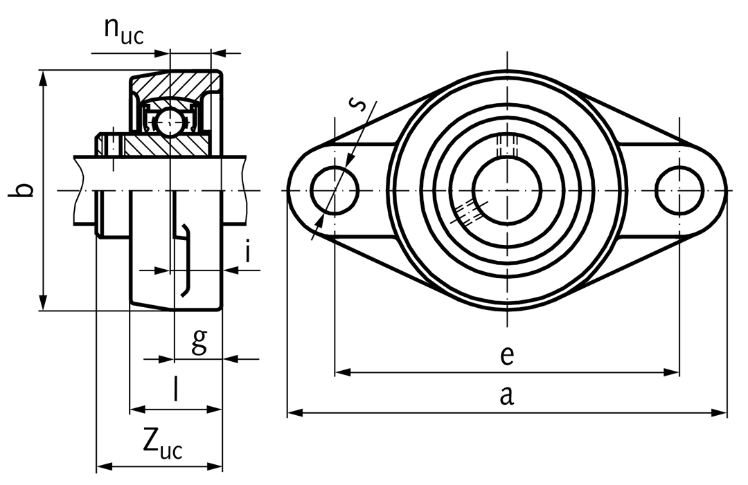 Ball flange bearing UCFL 205 bore 25mm material grey cast iron