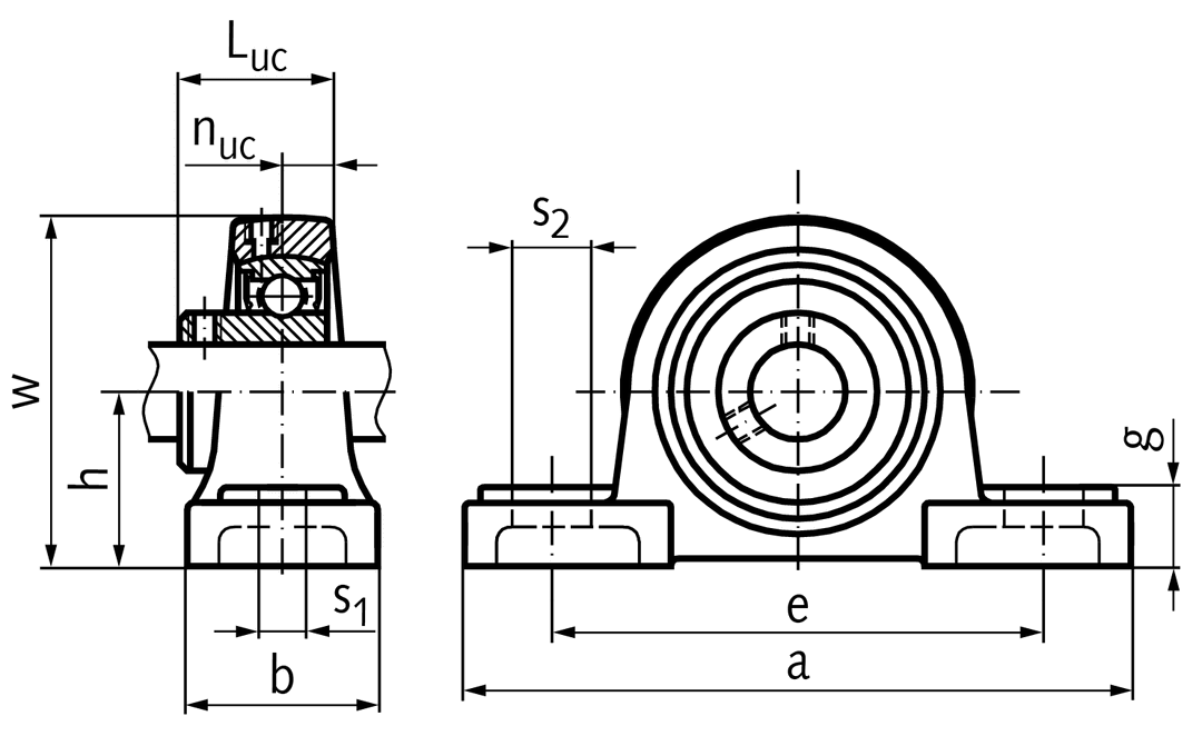 Ball pillow block bearing UCP 204 bore 20mm material grey cast iron