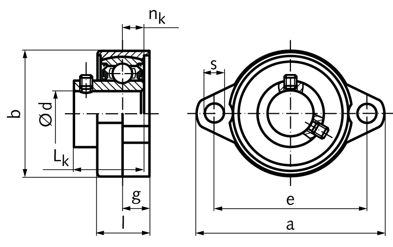 Ball flange bearing KFL 000 bore 10mm material zinc die cast