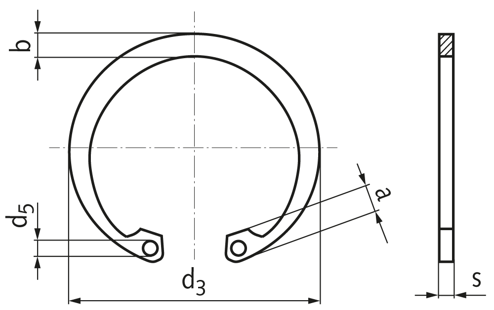 Retaining ring DIN 472 11mm spr. steel