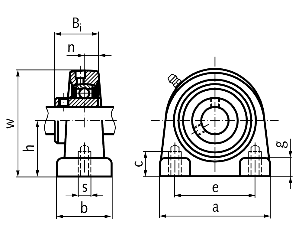 Ball pillow block bearing UCPA 201 bore 12mm housing cast iron